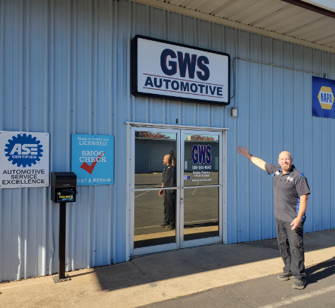 Mechanic outside of shop